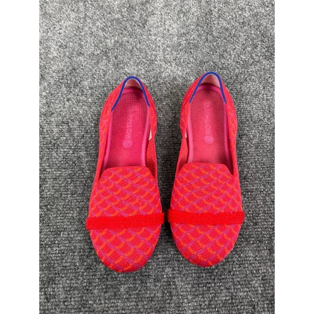 Rothy's The Loafer Pomagranate Grid Slip On Shoes Womens Ballet Flats Size 4 New